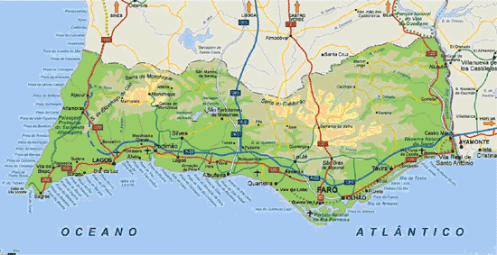 Map of the Algarve. Resort Guides -Albufeira -Alvor -Carvoeiro