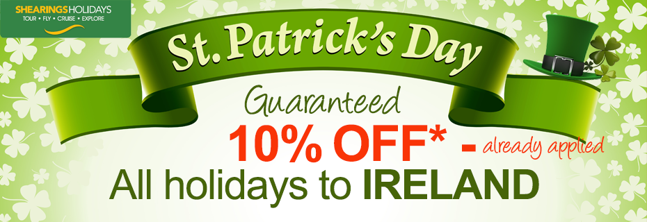 St:Patricks day offers, 10% discount on all Ireland tours