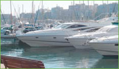 Luxury yachts in the harbour, Spain