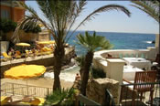 Private beach at the Bon Sol hotel Private beach for guests of the Hotel Bon Sol