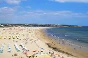 The busy beach of Praia da Rocha