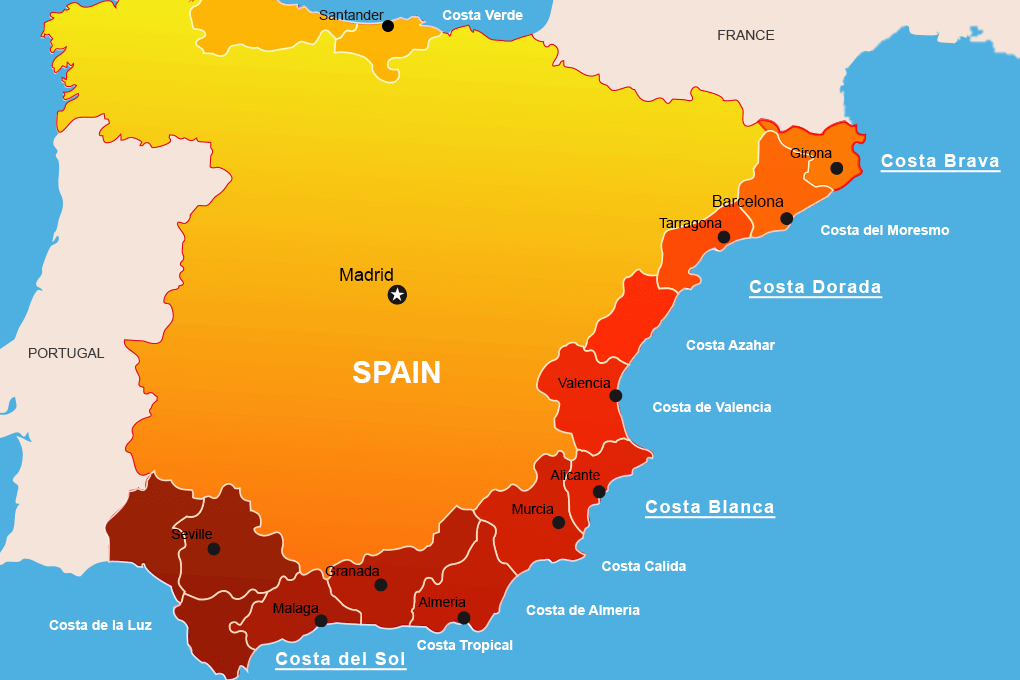 Regios Spanje Kaart - kaart
